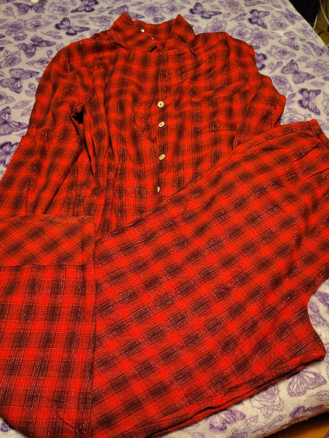 Victoria's Secret Red Plaid Pajama Set